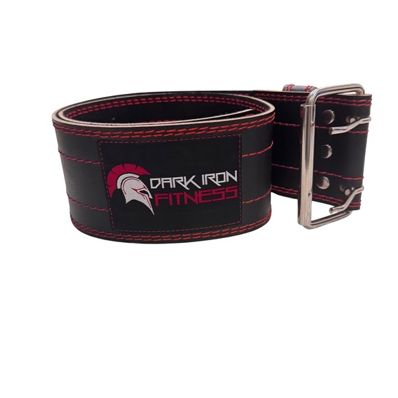 Dark Iron Fitness Weight Lifting Belt Black Leather Workout Gym Exercise XLg 48 - Picture 1 of 13